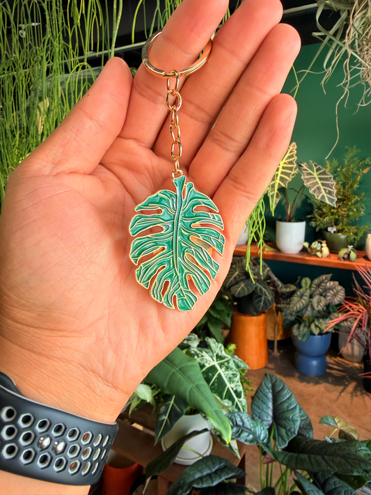 Monstera Key Chain