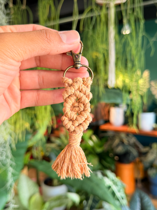 Mini Light Brown Macrame Key Chain